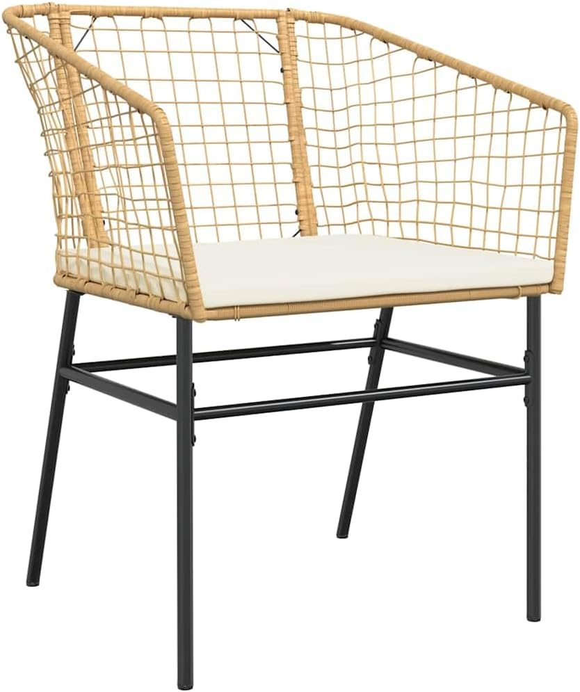 Garden Dining Set Brown Poly Rattan 6-Seater Outdoor Chairs Patio Furniture Set for Outdoor Terrace