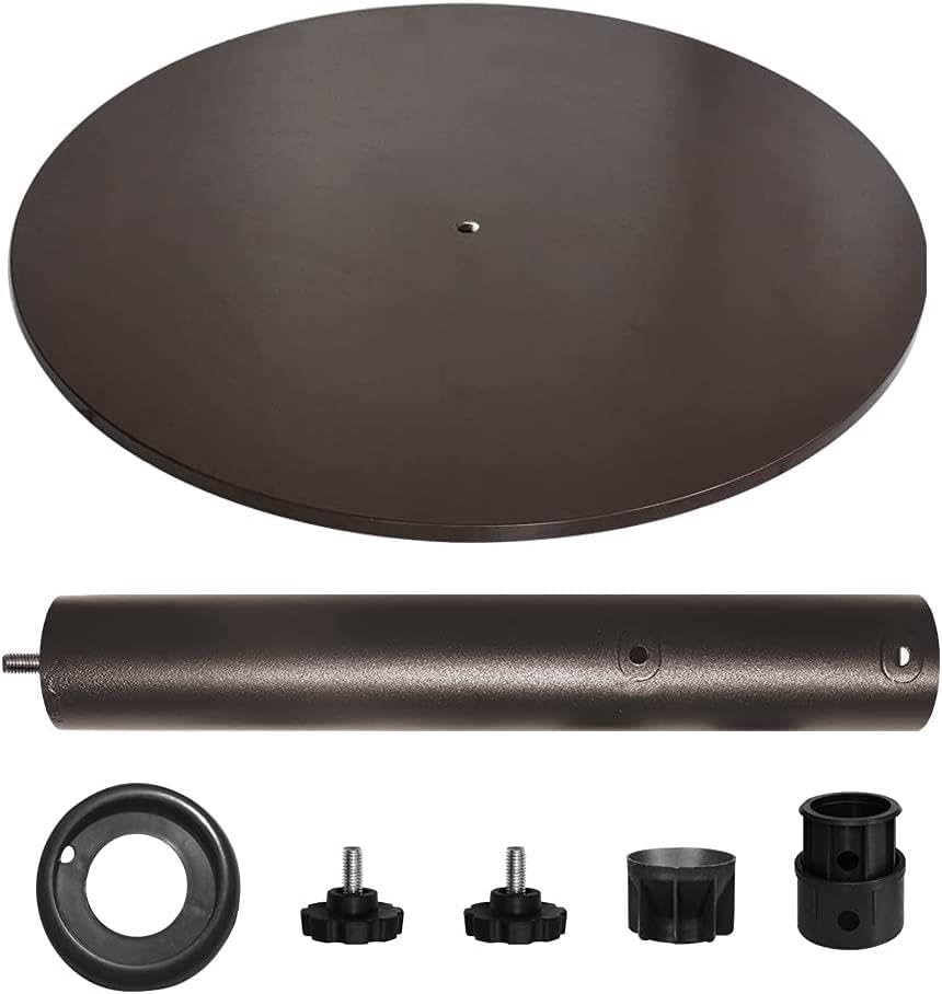 EliteShade USA Up to 140 lbs Round Umbrella Base Steel Plate Stand Market Patio Outdoor Heavy Duty Umbrella Holder, Bonus 18" Round Weight Sand Bag (Sand is not Included), Reddish-Brown