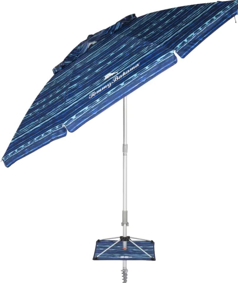 T0MMY BAHAMA 8 ft Beach Umbrella with wind vent and sand anchor