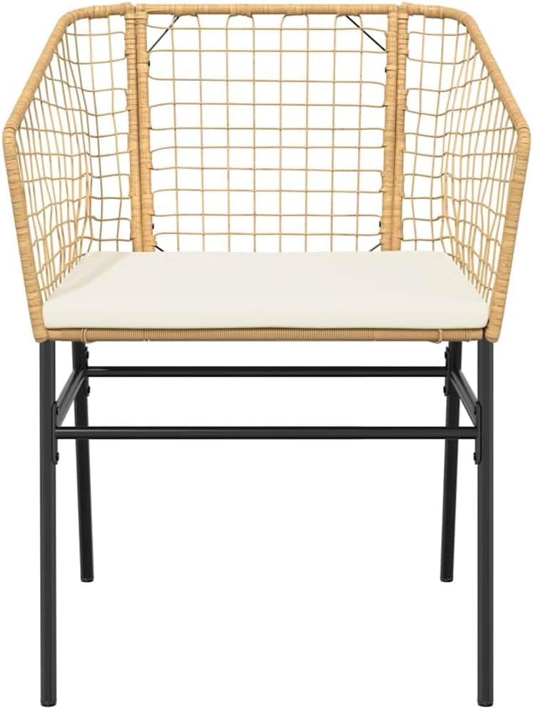 Garden Dining Set Brown Poly Rattan 6-Seater Outdoor Chairs Patio Furniture Set for Outdoor Terrace