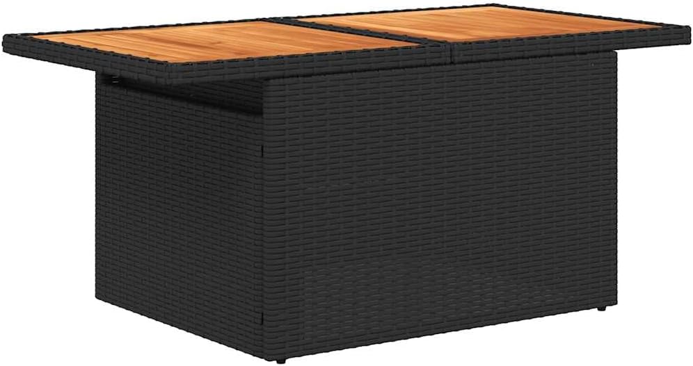 Garden Sofa Set Black PE Rattan 6 Seater Outdoor Sofa Set Outdoor Decor Patio Furniture for Balcony Terrace