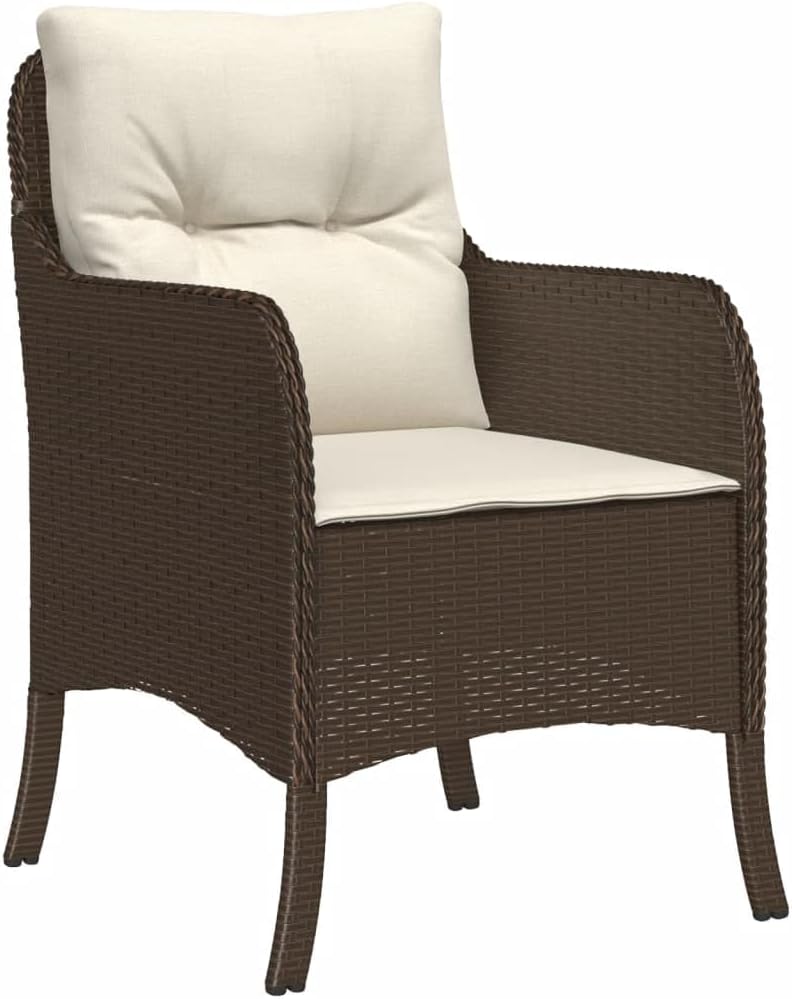 Garden Dining Set Brown Poly Rattan 6-Seater Outdoor Decor Patio Furniture for Outdoor Terrace