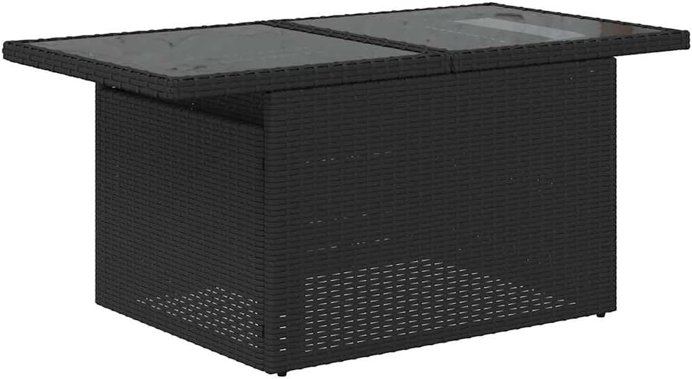 Modular Garden Sofa Set with Cushions Black PE Rattan Outdoor Furniture for Patio Garden and Terrace 6 Seater Durable Comfortable Modern Design