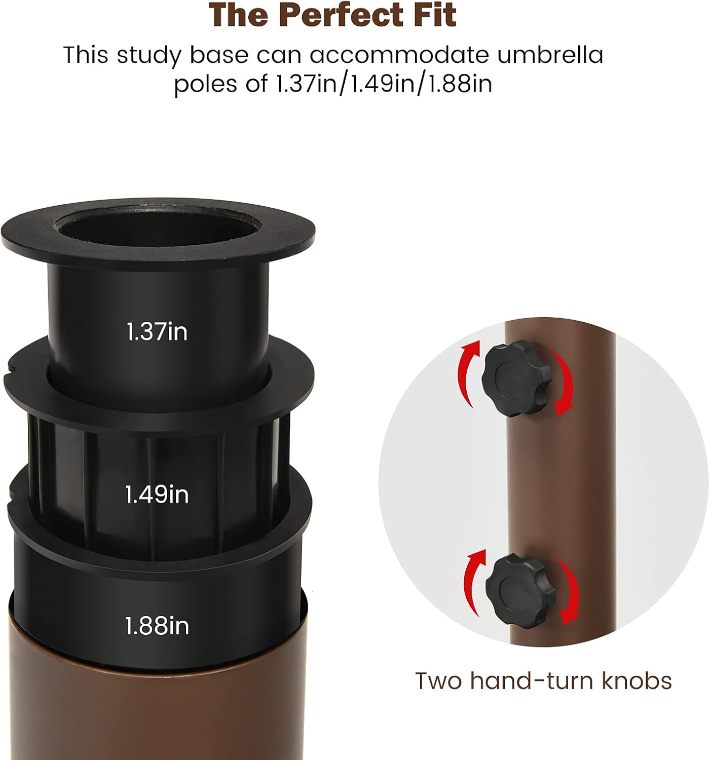 Giantex Patio Umbrella Base, 59 LBS Heavy-Duty Round Umbrella Stand, 29.5 Inch Outdoor Steel Umbrella Holder for Poolside, Backyard, Lawn, Brown