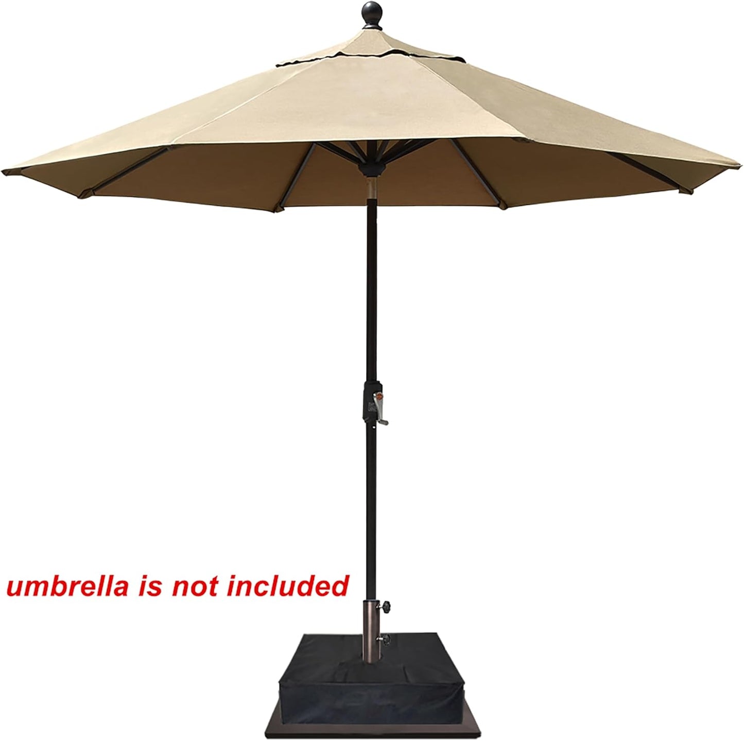 EliteShade USA Up to 160 lbs Square Umbrella Base Steel Plate Stand Market Patio Outdoor Heavy Duty Umbrella Holder, Bonus 18.5" Square Weight Sand Bag, Sand is not Included, Reddish-Brown