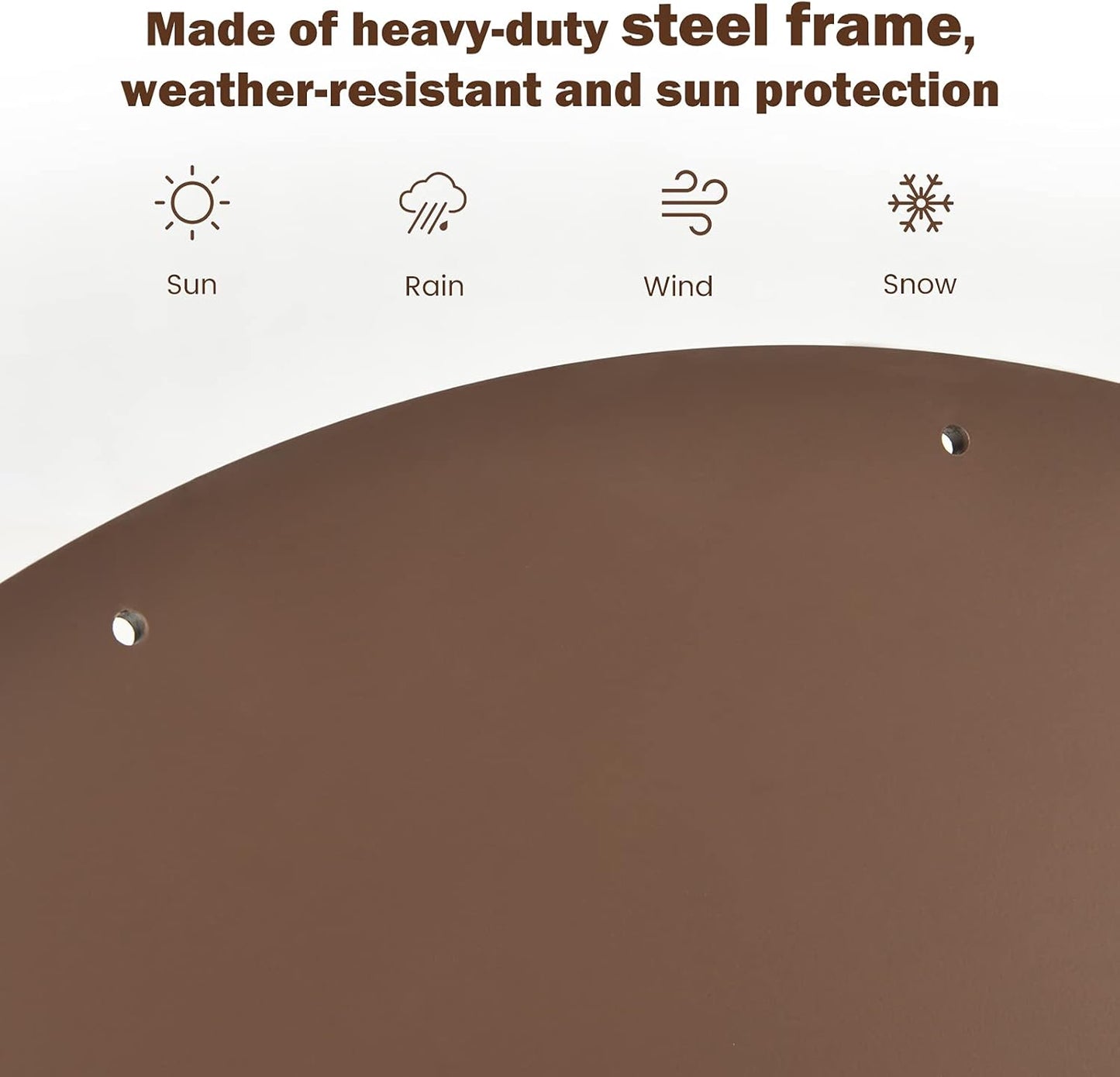 Giantex Patio Umbrella Base, 59 LBS Heavy-Duty Round Umbrella Stand, 29.5 Inch Outdoor Steel Umbrella Holder for Poolside, Backyard, Lawn, Brown
