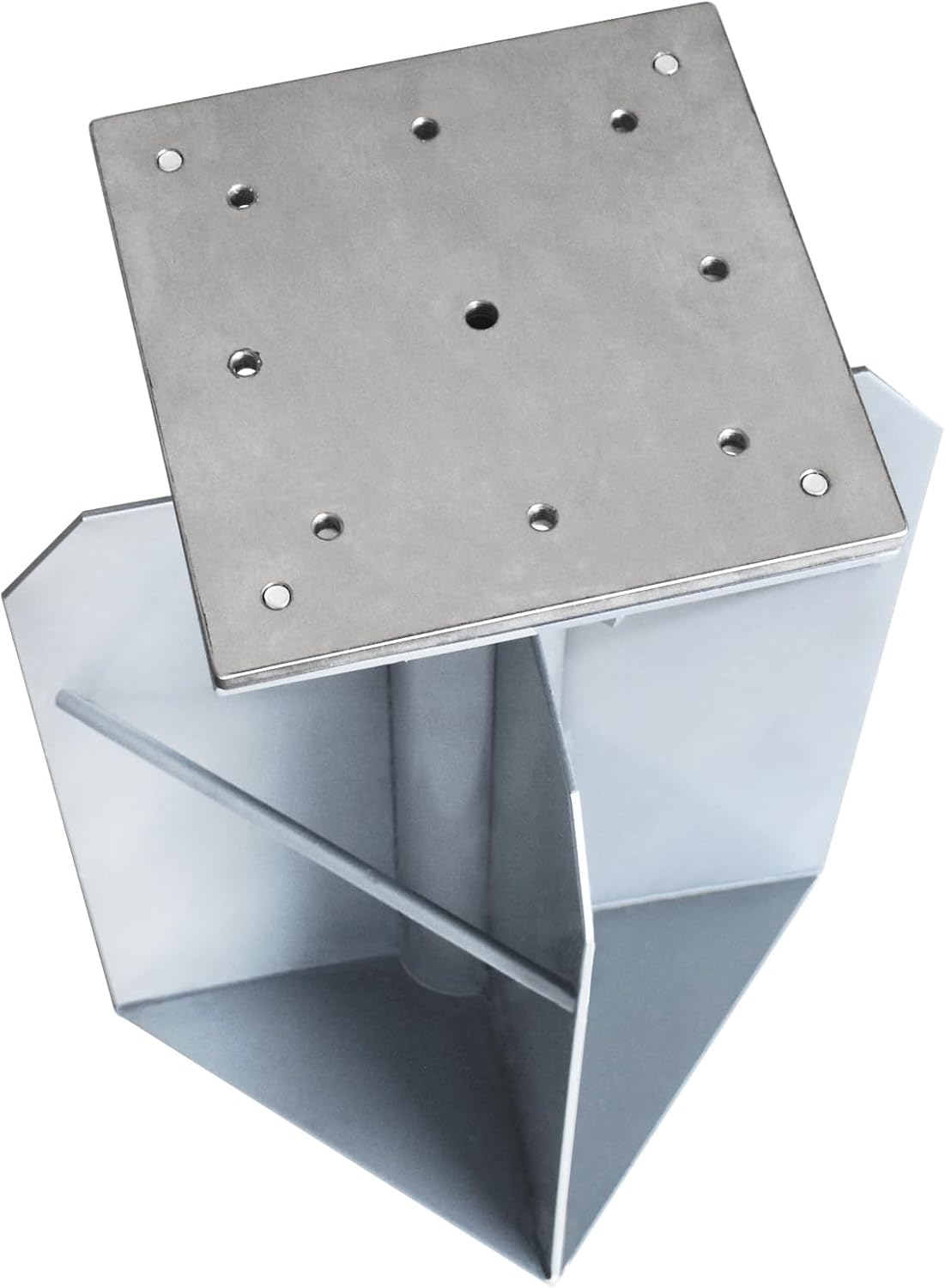 EliteShade USA In-ground Umbrella Base Stand Holder for Offset Cantilever Patio Umbrella, Silver