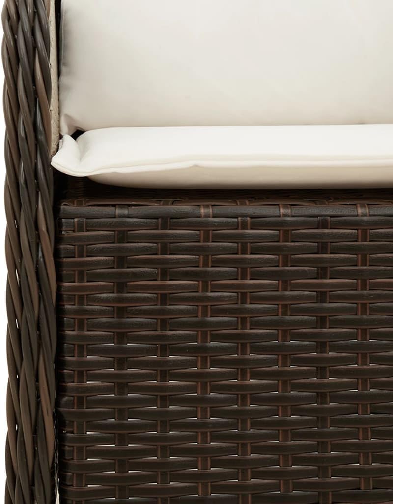 Garden Dining Set Brown Poly Rattan 6-Seater Outdoor Decor Patio Furniture for Outdoor Terrace