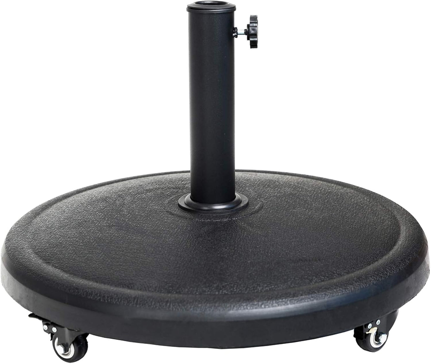C-Hopetree 51 lb Heavy Duty Round Base Stand with Rolling Wheels for Outdoor Patio Market Table Umbrella, Black