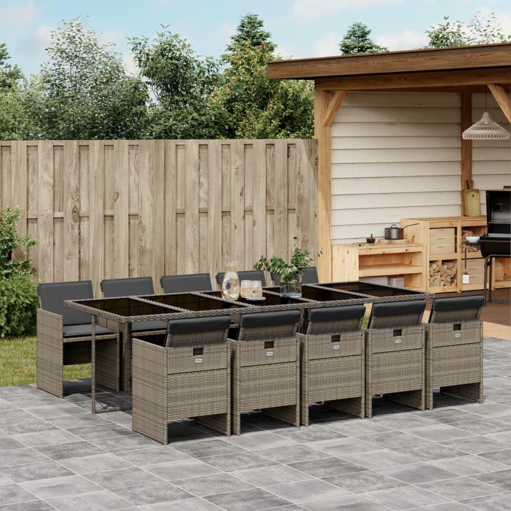 Patio Dining Set Set of 6 Beige PE Rattan 6-Seater Foldable Outdoor Furniture Patio Furniture for Terrace Outdoor