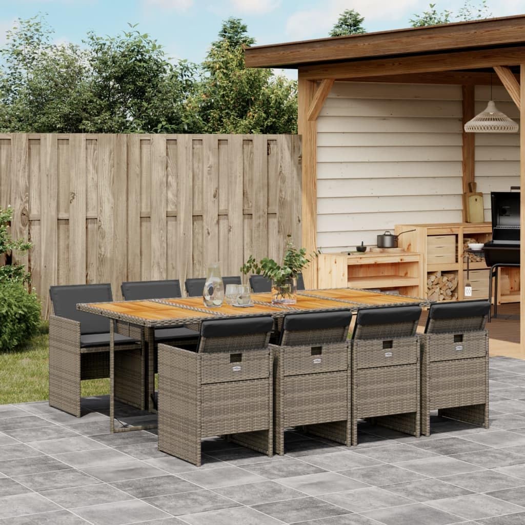 Patio Dining Set Set of 6 Beige PE Rattan 6-Seater Foldable Outdoor Furniture Patio Furniture for Terrace Outdoor