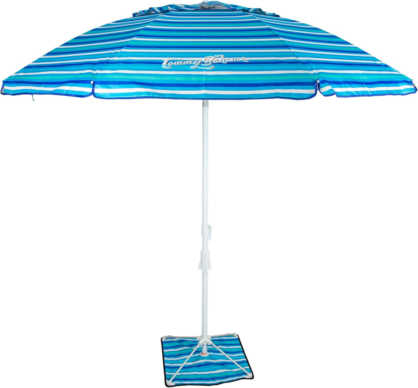 Tommy Bahama ANCHORX Adjustable Beach Umbrella Base System with Sand Anchor and Carrying Bag, SPF 50+ Protection Portable Outdoor Market Umbrella