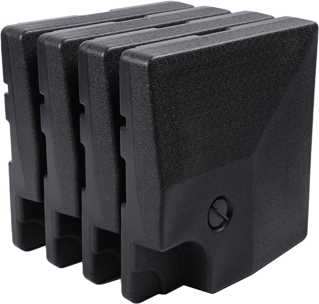 Sunnyglade 4pcs 200LB Square Patio Umbrella Base Water Filled Umbrella Stand Suitable for All Kinds Of Cross Tiles (Black)
