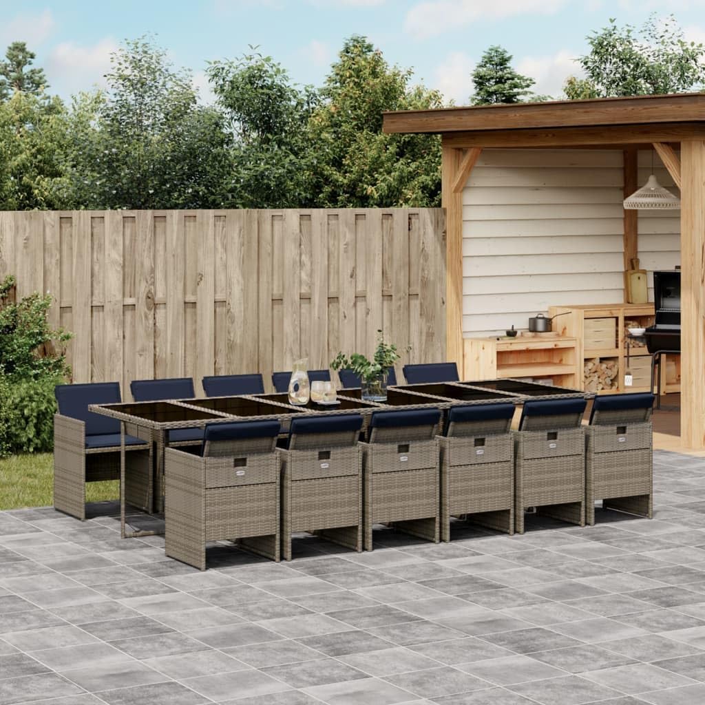 Patio Dining Set Set of 6 Beige PE Rattan 6-Seater Foldable Outdoor Furniture Patio Furniture for Terrace Outdoor