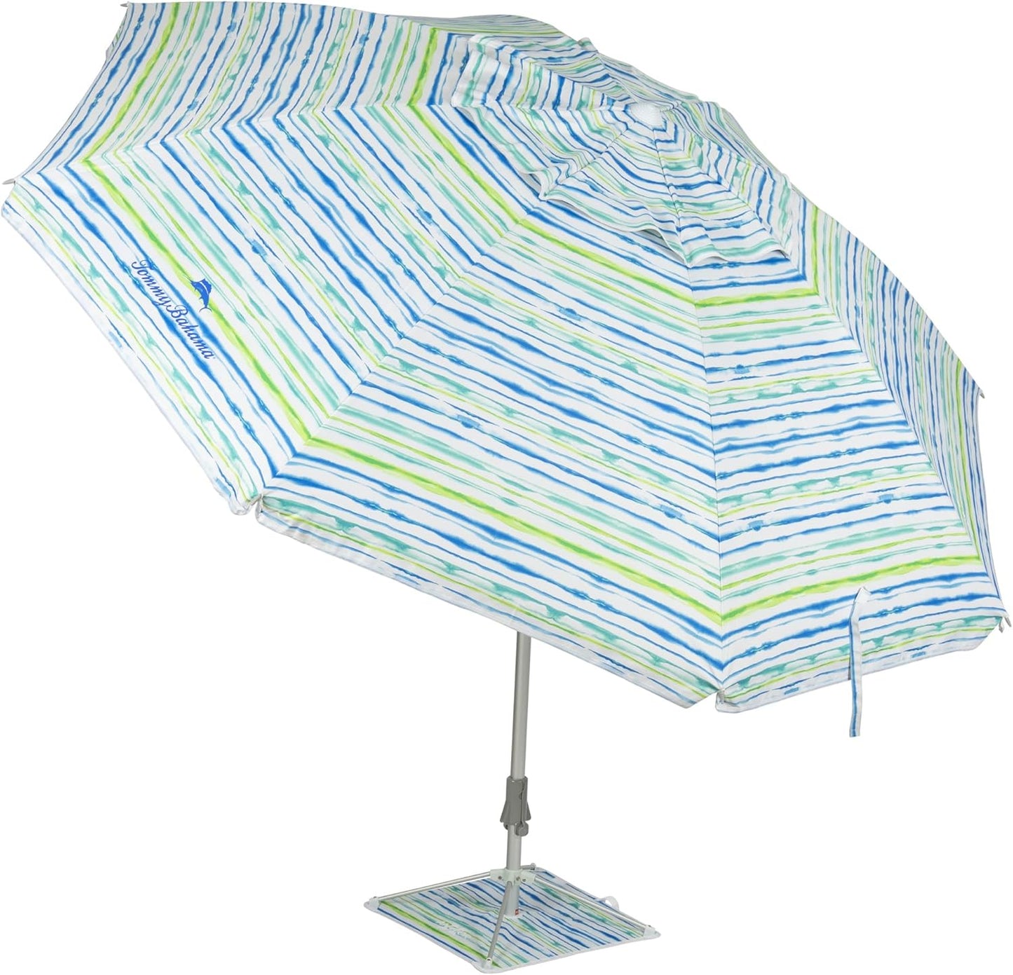 Tommy Bahama ANCHORX Adjustable Beach Umbrella Base System with Sand Anchor and Carrying Bag, SPF 50+ Protection Portable Outdoor Market Umbrella