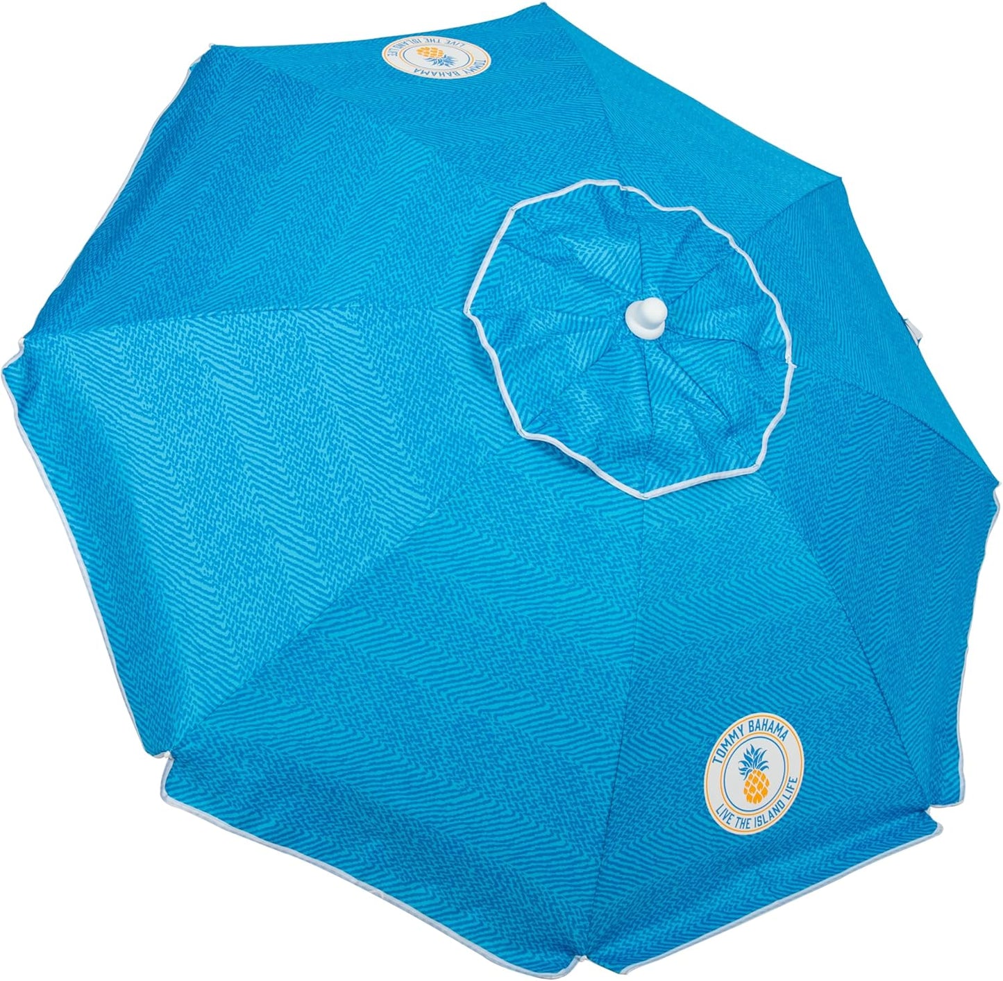 Tommy Bahama 6' UPF 50+ Tilt Beach Umbrella with Integrated Sand Anchor, Wind Vent, and Carry Bag