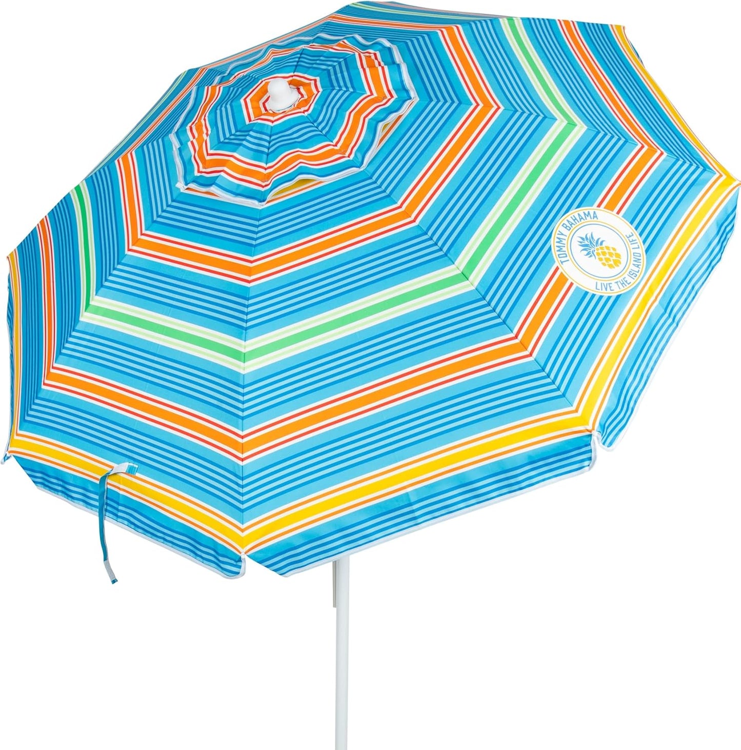 Tommy Bahama 6' UPF 50+ Tilt Beach Umbrella with Integrated Sand Anchor, Wind Vent, and Carry Bag