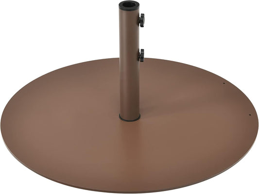 Giantex Patio Umbrella Base, 59 LBS Heavy-Duty Round Umbrella Stand, 29.5 Inch Outdoor Steel Umbrella Holder for Poolside, Backyard, Lawn, Brown