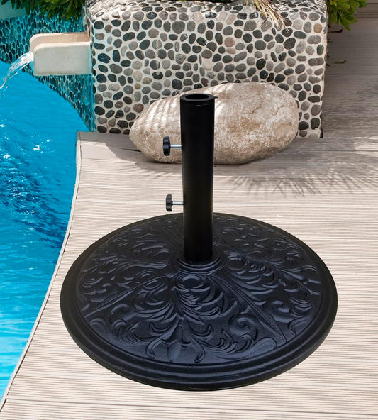 Umbrella Base Cast Iron with Black Powder Coating Weight 50 lbs